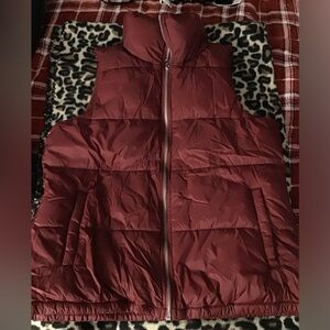 Old Navy Burgundy Puffer Vest